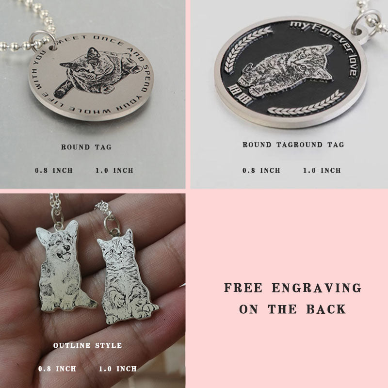 Customized Pet Memorial Sterling Silver Medal