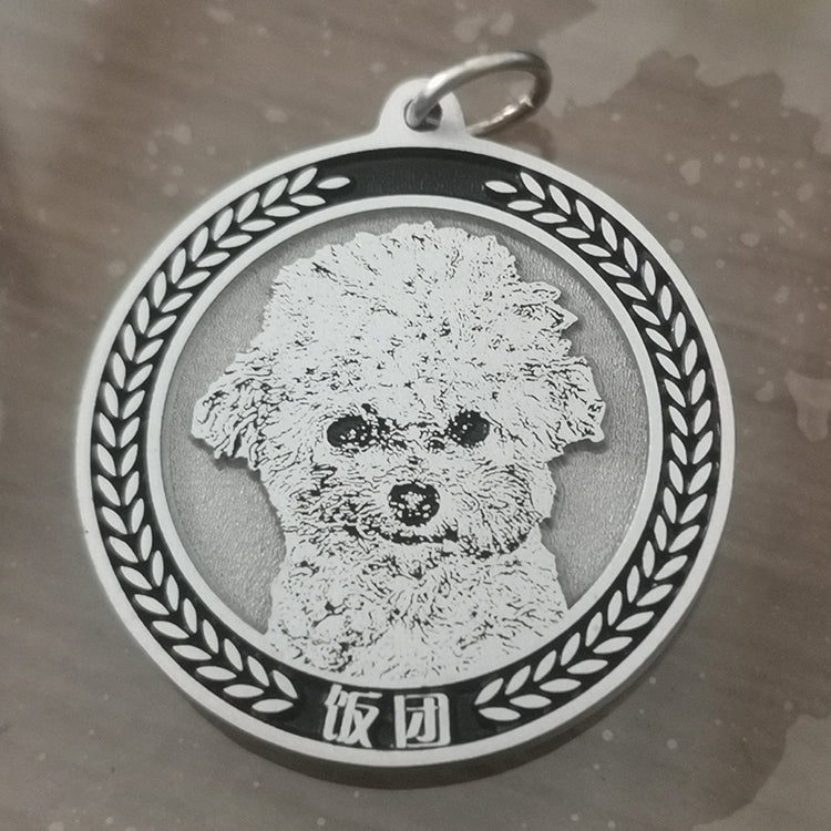 Customized Pet Memorial Sterling Silver Medal