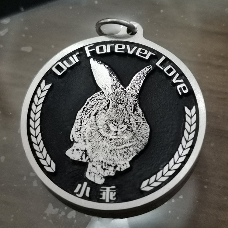 Customized Pet Memorial Sterling Silver Medal