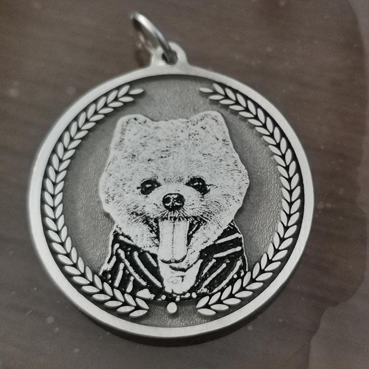 Customized Pet Memorial Sterling Silver Medal