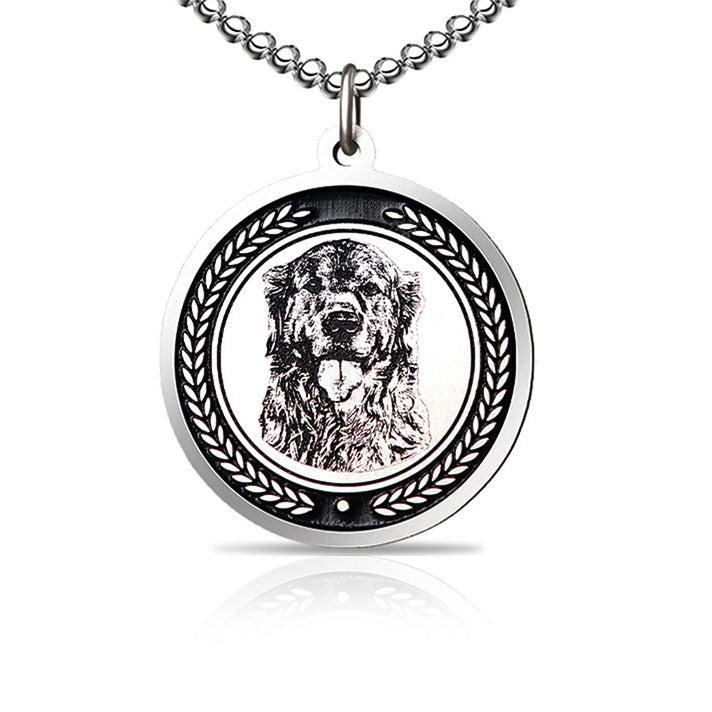 Customized Pet Memorial Sterling Silver Medal