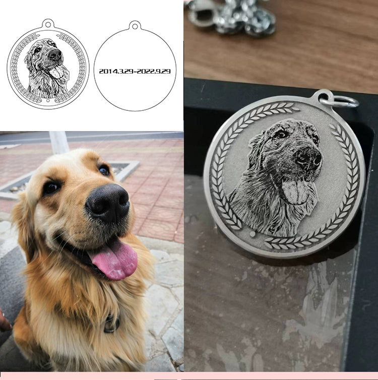 Customized Pet Memorial Sterling Silver Medal