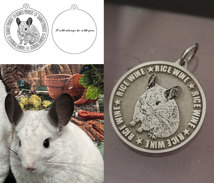 Customized Pet Memorial Sterling Silver Medal