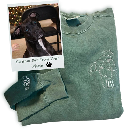 Custom Pet Embroidered Sweatshirt from Photo