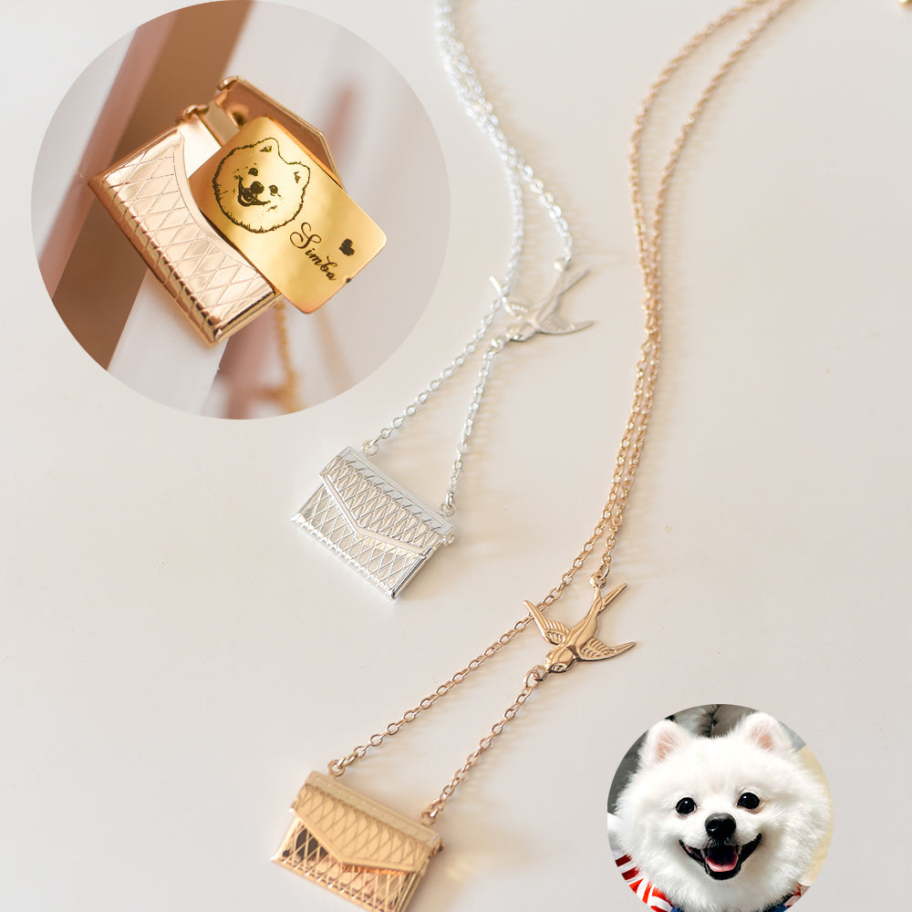 Customized Pet Portrait Necklace With Envelope/Free Shipping