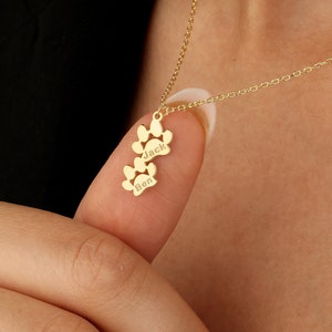 Personalized Tiny Dog Paw Necklace