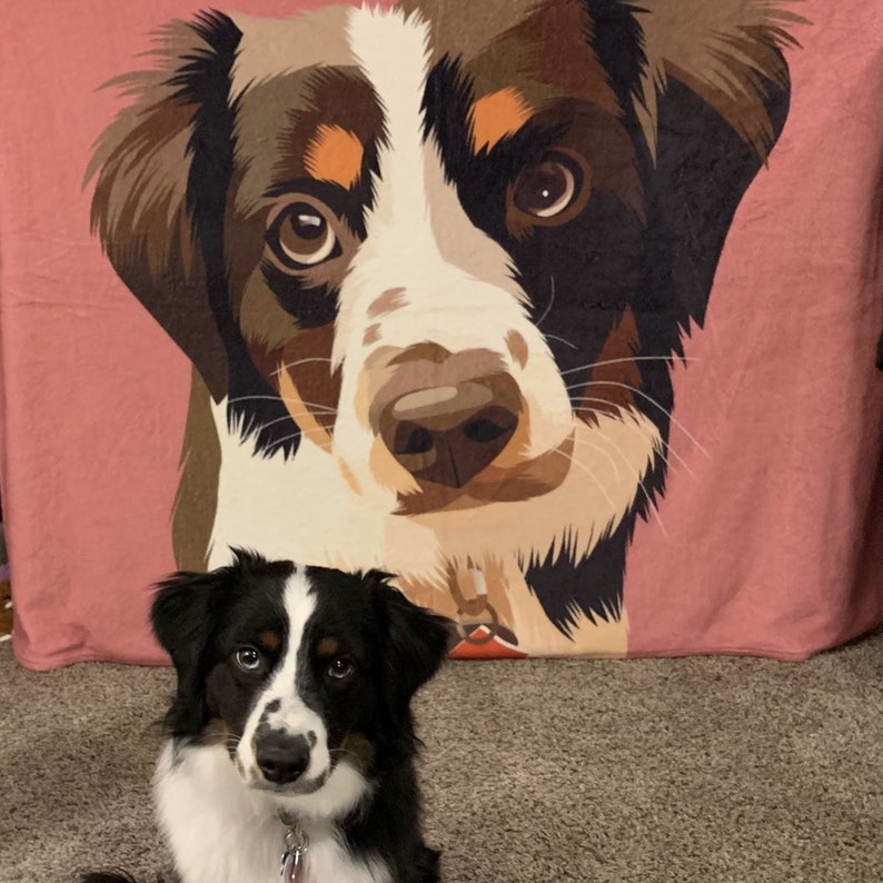 Custom Pet Portrait  Blanket