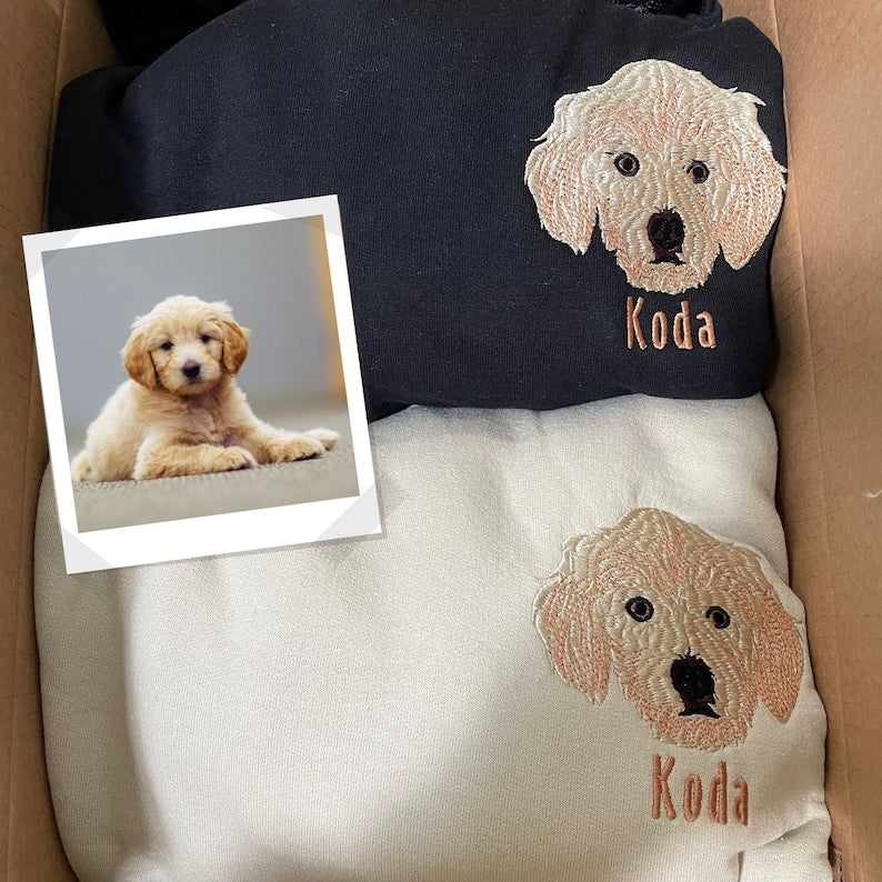 Custom Embroidered Pet Name Sweatshirt Tshirt