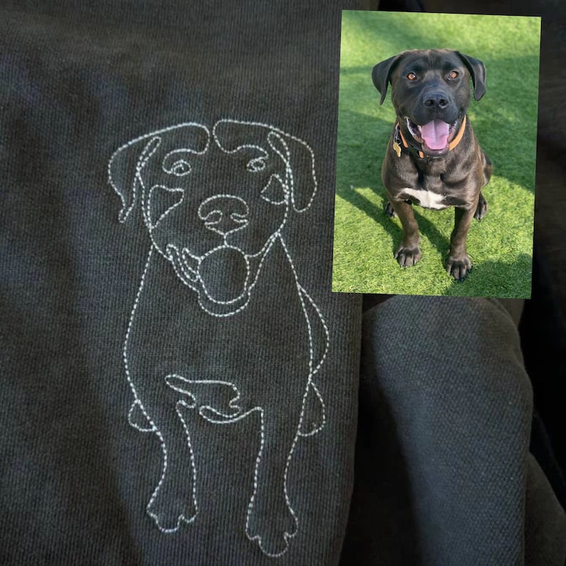 Custom Pet Embroidered Sweatshirt from Photo