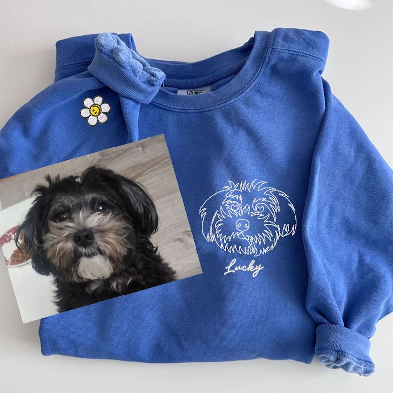 Custom Pet Embroidered Sweatshirt from Photo