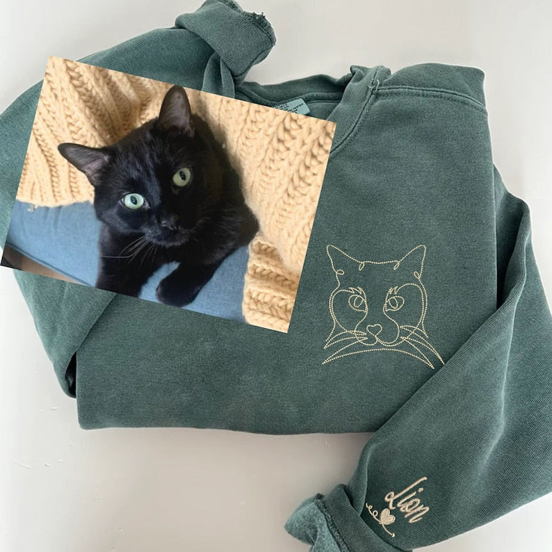 Custom Pet Embroidered Sweatshirt from Photo