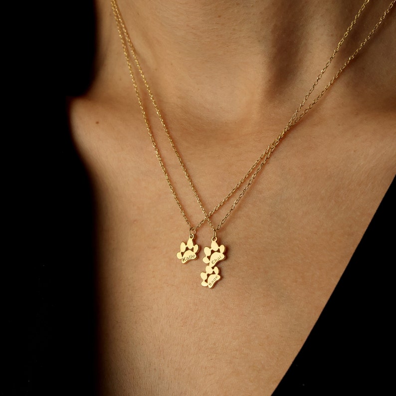 Personalized Tiny Dog Paw Necklace