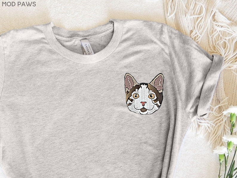 Custom EMBROIDERED Pet Shirt Pet Photo