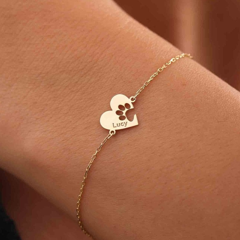 Personalized Paw Name Bracelet